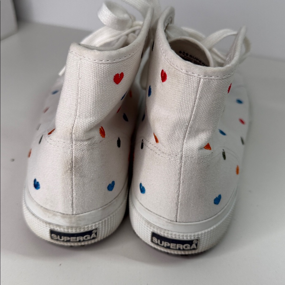 Superga 2795 little hearts embroidery high top converse sneakers 41 - Picture 8 of 11